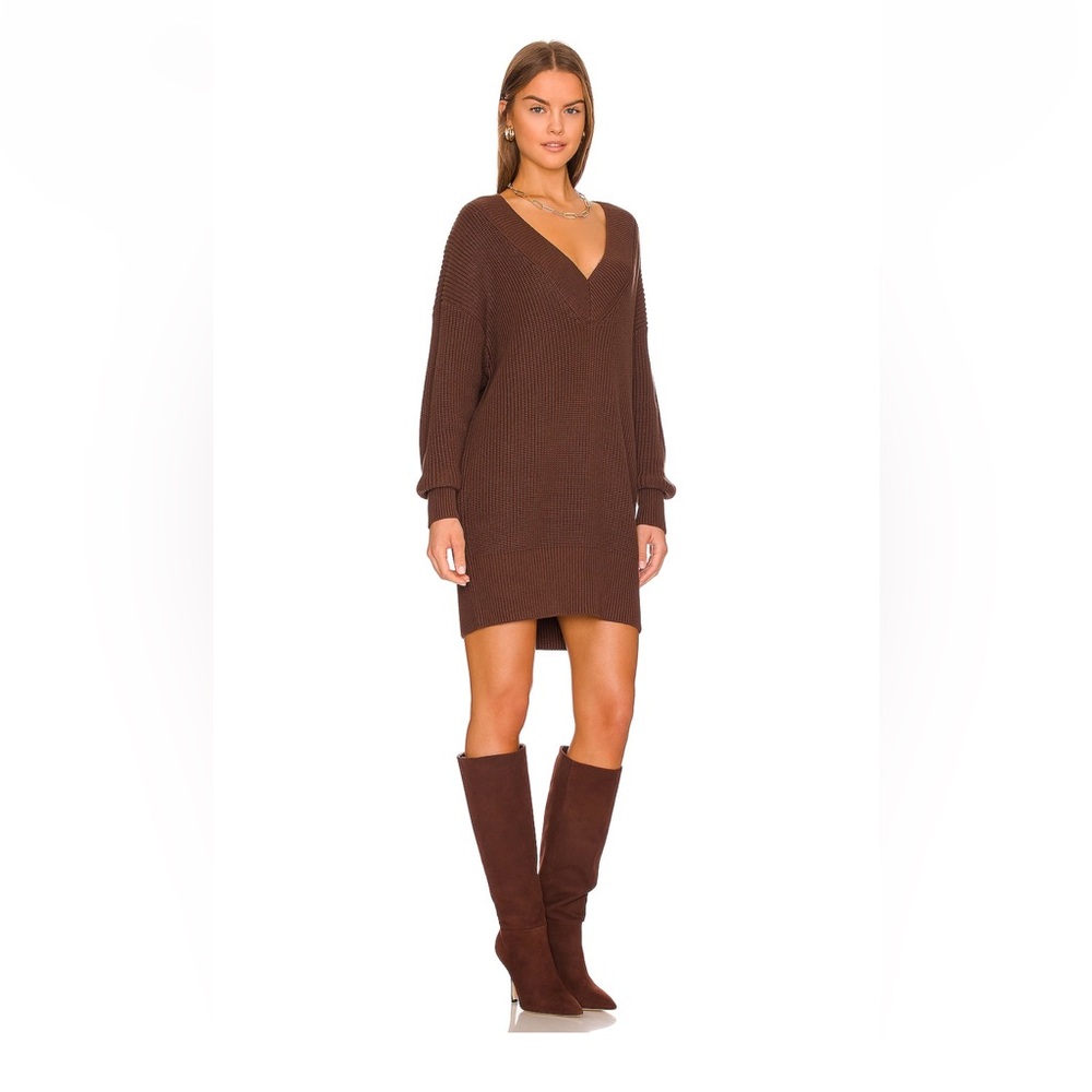 525 America Brown Long Sleeve Dress